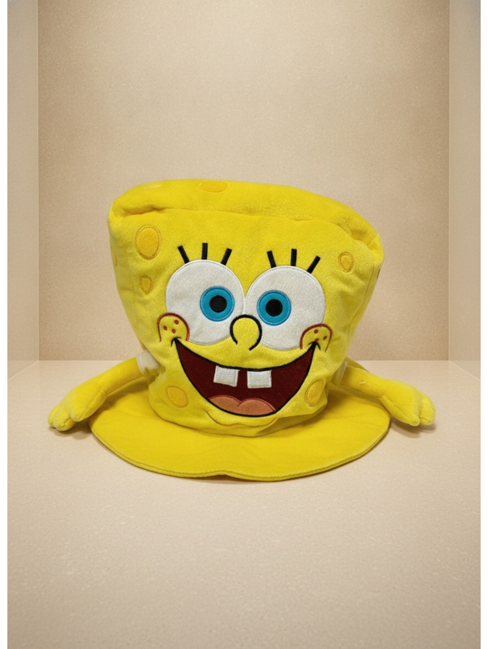SpongeBob SquarePants Plush Character Large Yellow Bucket Hat GUC